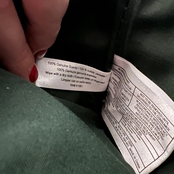 Green Suede Shoulder Bag | Y2K Silver | Soft Suede Leather - Picture 6 of 7